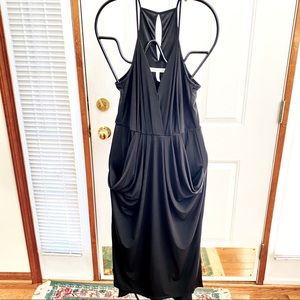 BCBG BCBGeneration Black ruched maxi summer dress romper jumpsuit style size M